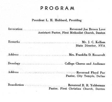 Dedication program from 1939