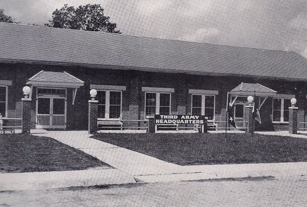Front view of the Headquarters Building at Camp Beauregard